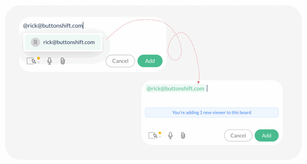 Tagging a member in a feedback using the ButtonShift feedback tool